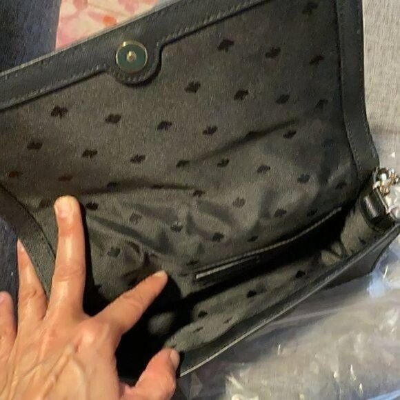 Kate Spade Black & Gold Cameron Convertible Crossbody Bag +upgraded Chain & tag - Picture 15 of 16